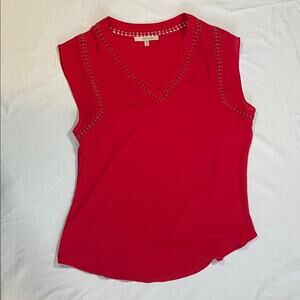 41 hawthorn sleeveless v neck red blouse size XS. Workwear Pit